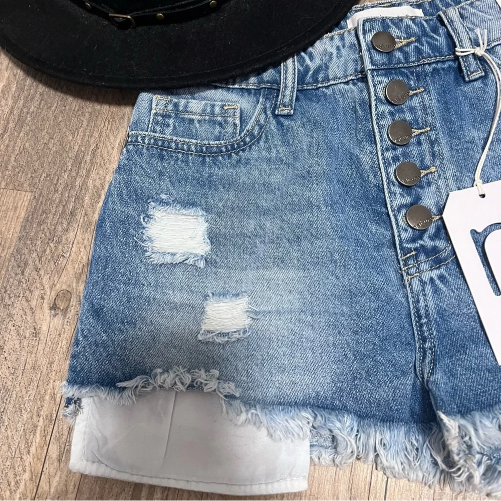 NWT Distressed Denim Shorts‎ by Nature Denim